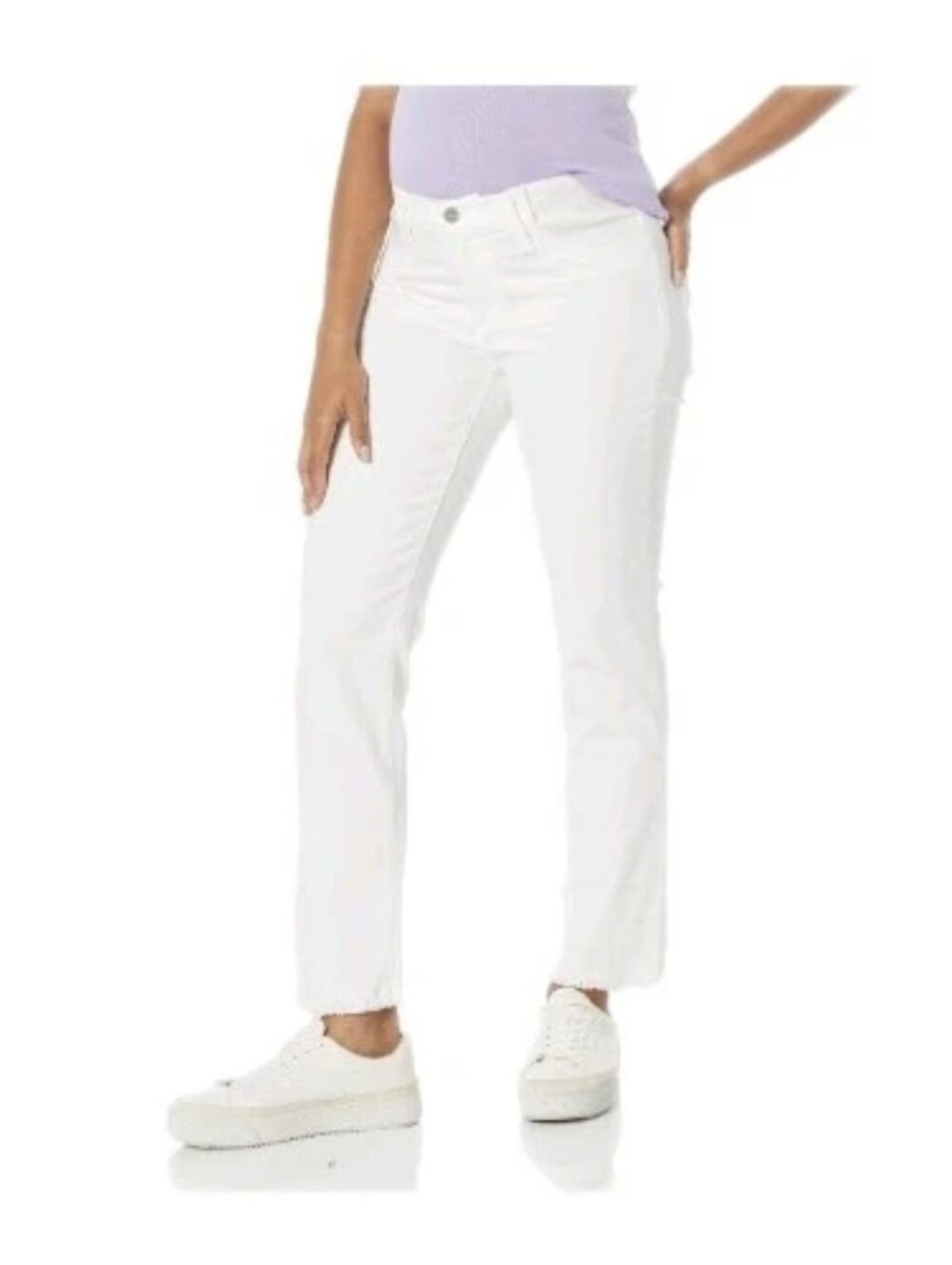 Joe's Jeans The Lara Mid Rise Frayed Ankle Maternity Jeans White 27 NWT *W/FLAW
